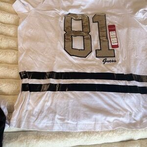 Guess Kids White and Gold Jersey Tee